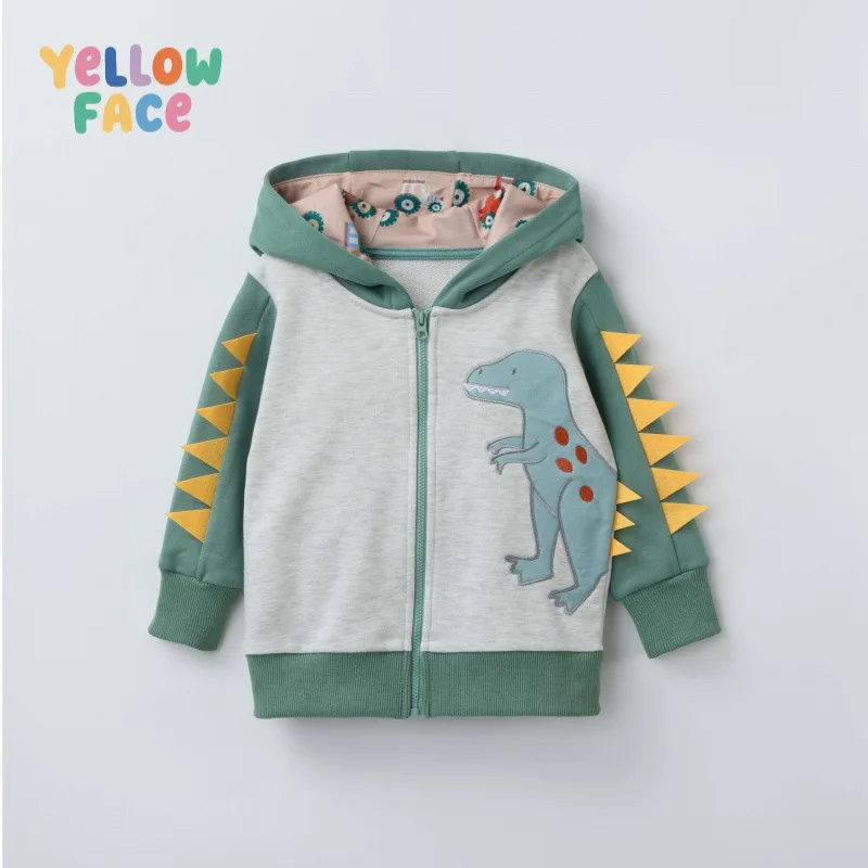 New Boys Fall Winter Zipper Hoodie Boys Student Embroidered Warm Jacket Children Soft Casual Baby Sports Casual School Wear Kids