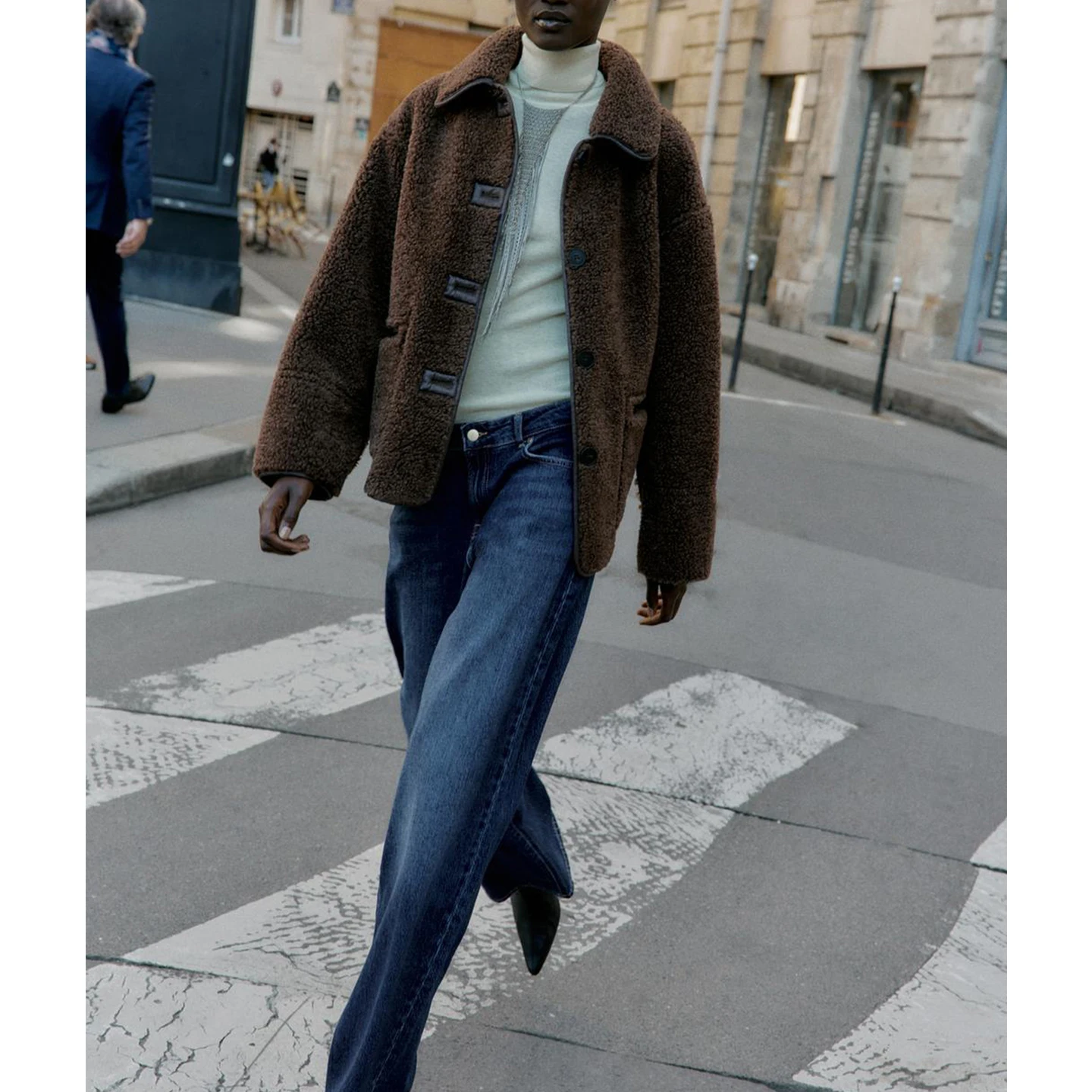 

Fall New Arrival Women's Design Sensation Long Sve Turn-down Collar Double-sided Wearable Coat Jaet 3037 Polyester Fi...