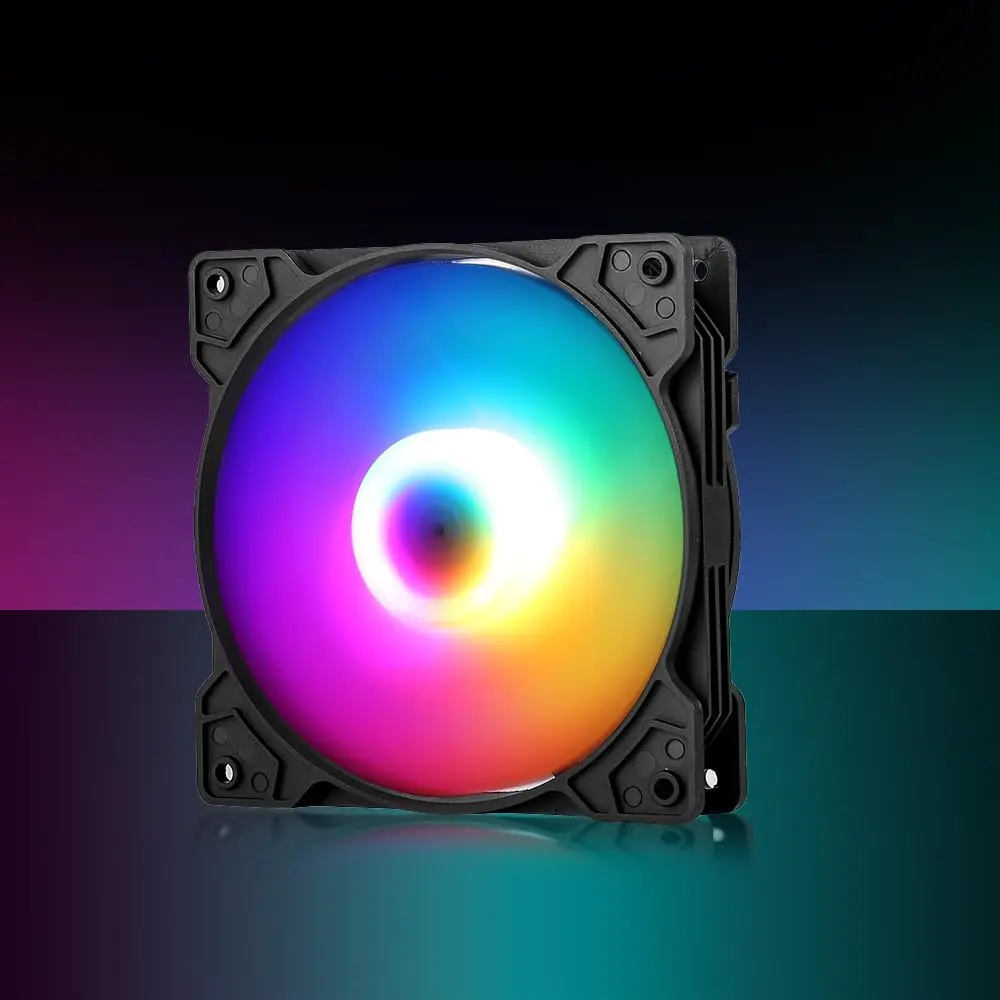 

RGB Chassis Cooling Fan, Computer Host Fan, 1200RPM PC Case Fan, High-Performance with Low Cooling, Long lifespan and Durability