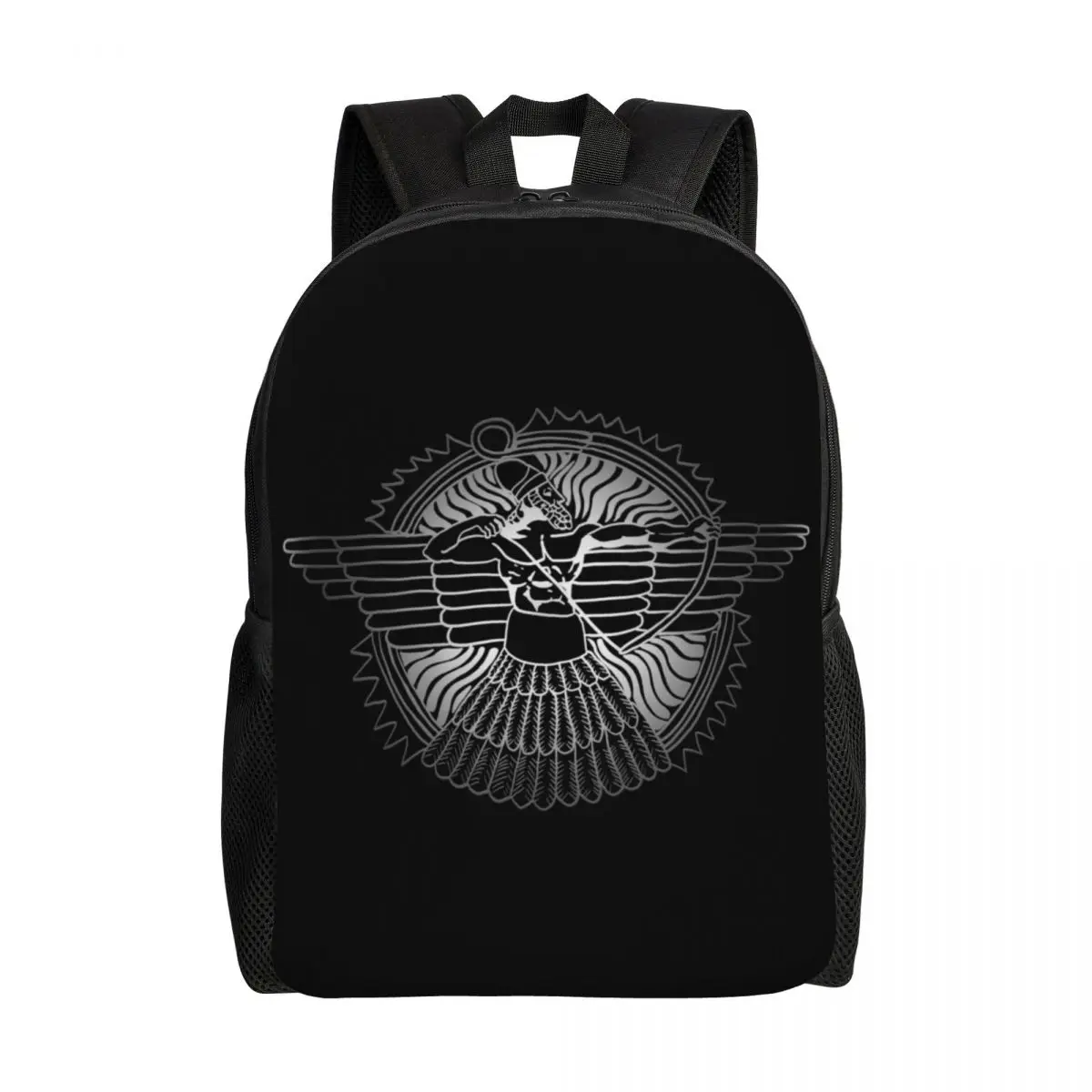 

Assyrian God Ashur On Black Travel Backpack Men Women School Computer Bookbag Ancient Flag College Student Daypack Bags