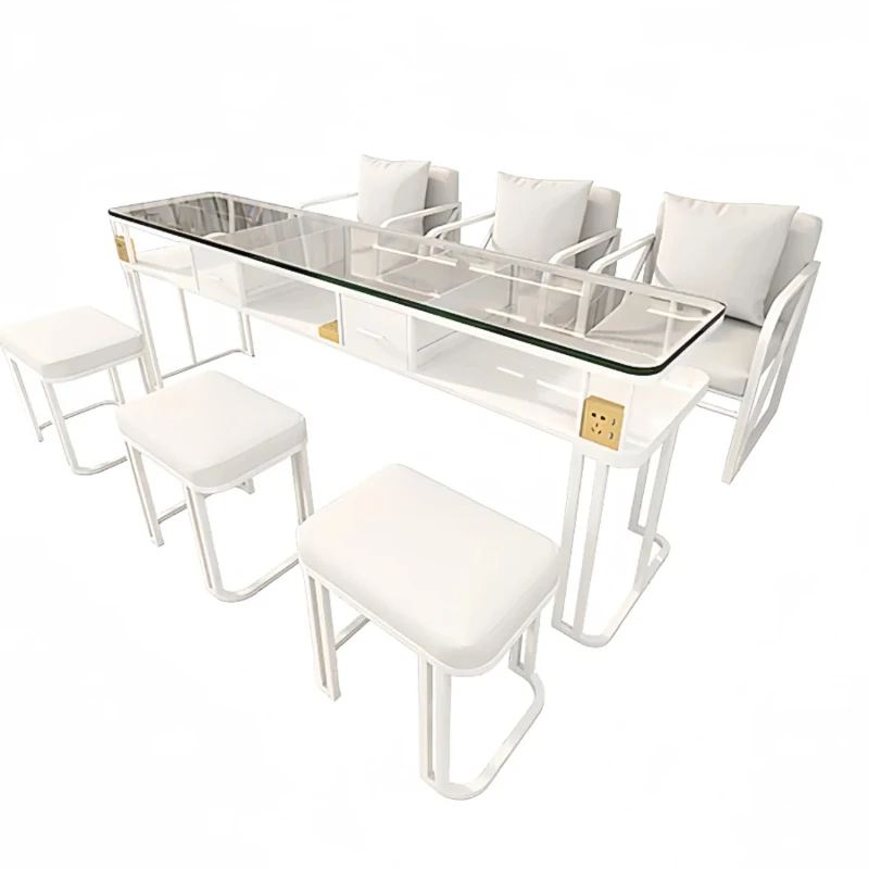 Mesa De salón De recepción, Mesa para manicura, profesional, portátil, rosa, Tech, Mesa, manicura, diseño De uñas, muebles para el cabello 2024 De Canto