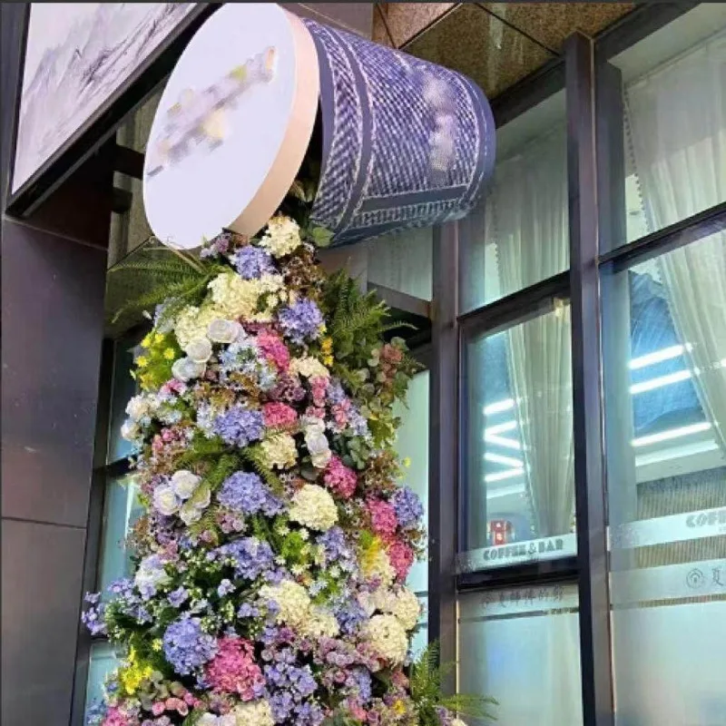 flower wall Internet celebrity clock in interactive installation shopping mall beautiful Chen scene decoration ornament