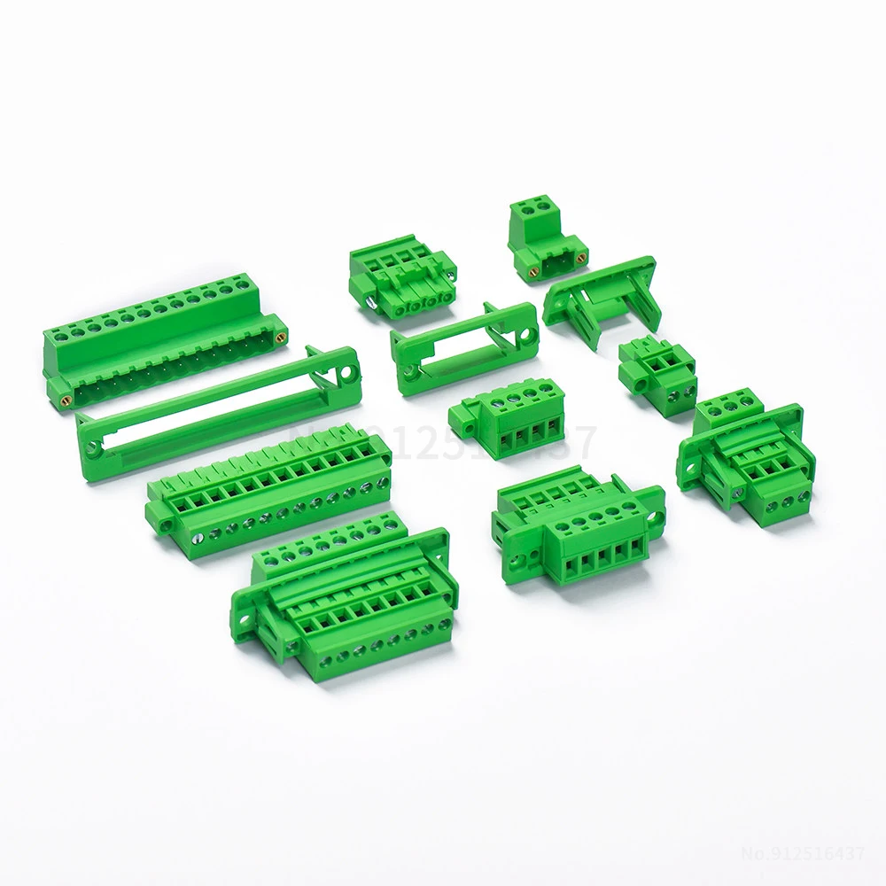 (5 Set) KF 2EDGWC 5.08mm Through Wall Solderless 2EDGKPM Plug-In Terminal Block with Flange Frame Butt 2EDGKAM Plug 15EDGWC 5.08