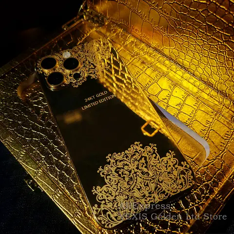 Support custom iPhone series Housing 24K gold limited edition for iPhone 16Pro Max 15Pro 14Pro various models with logo