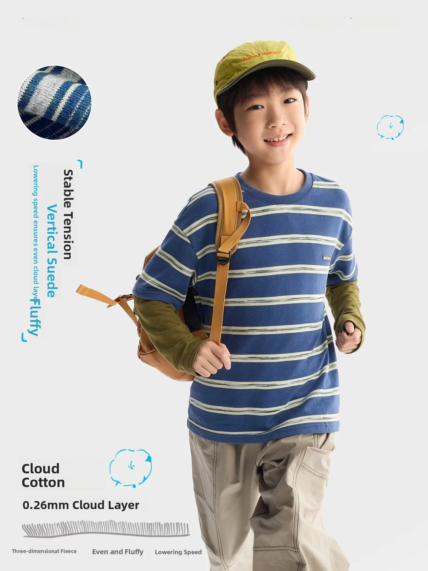 Purrfect Diary Children's Casual Striped Long Sleeve T-Shirt Boys' Autumn Fashionable Top Girls' Versatile Long Sleeve Crew N...