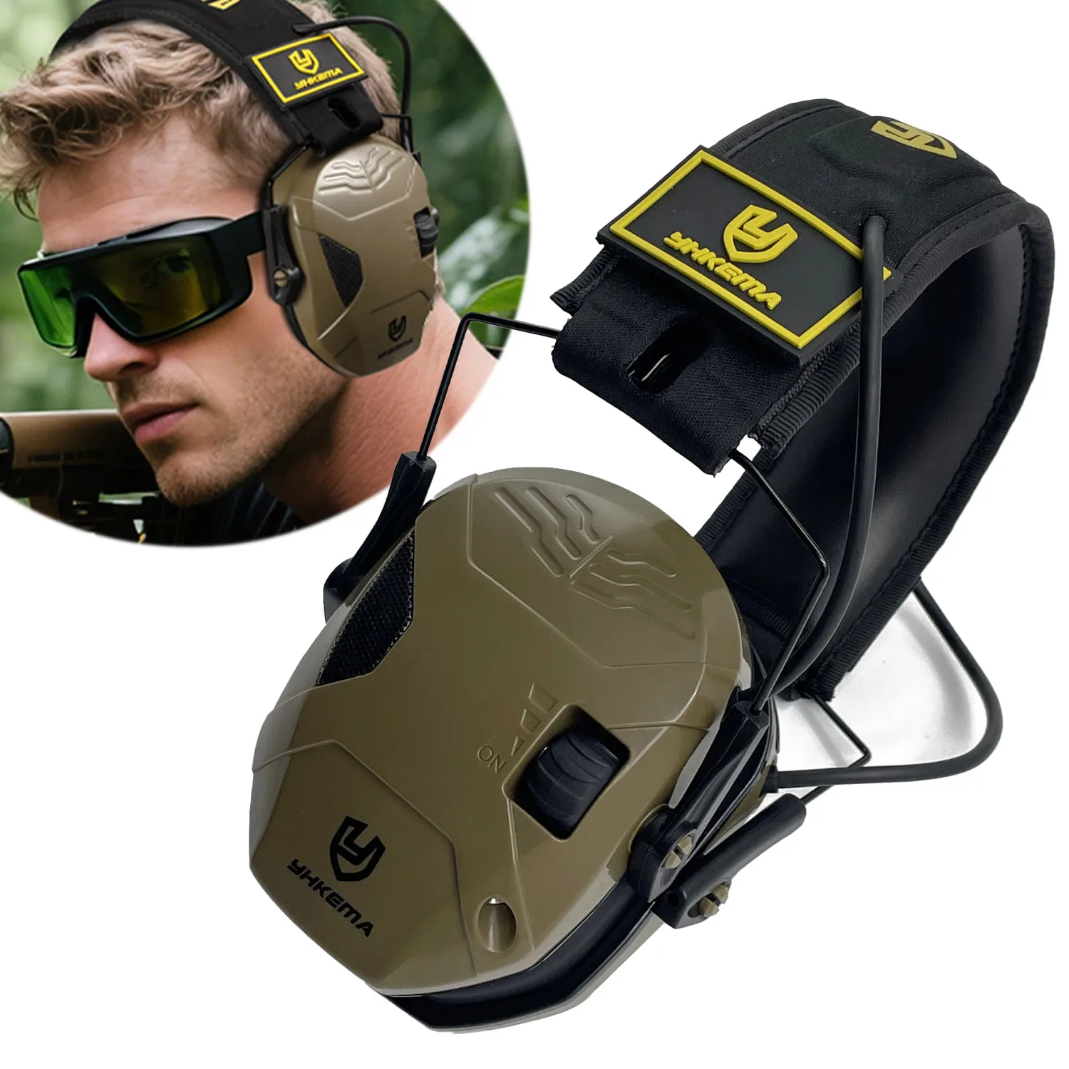 

Военные тактические электронные наушники для стрельбы, уличные охотничьи звукосниматели, шумоподавление, защита слуха, гарнитура YHKEMA
