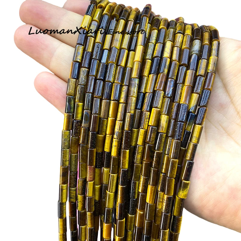 

Трубка из натурального камня 4x9 мм, тигровый глаз, цилиндр, свободные бусины-разделители для изготовления ювелирных изделий, серьги «сделай сам», браслеты, подвески, аксессуары