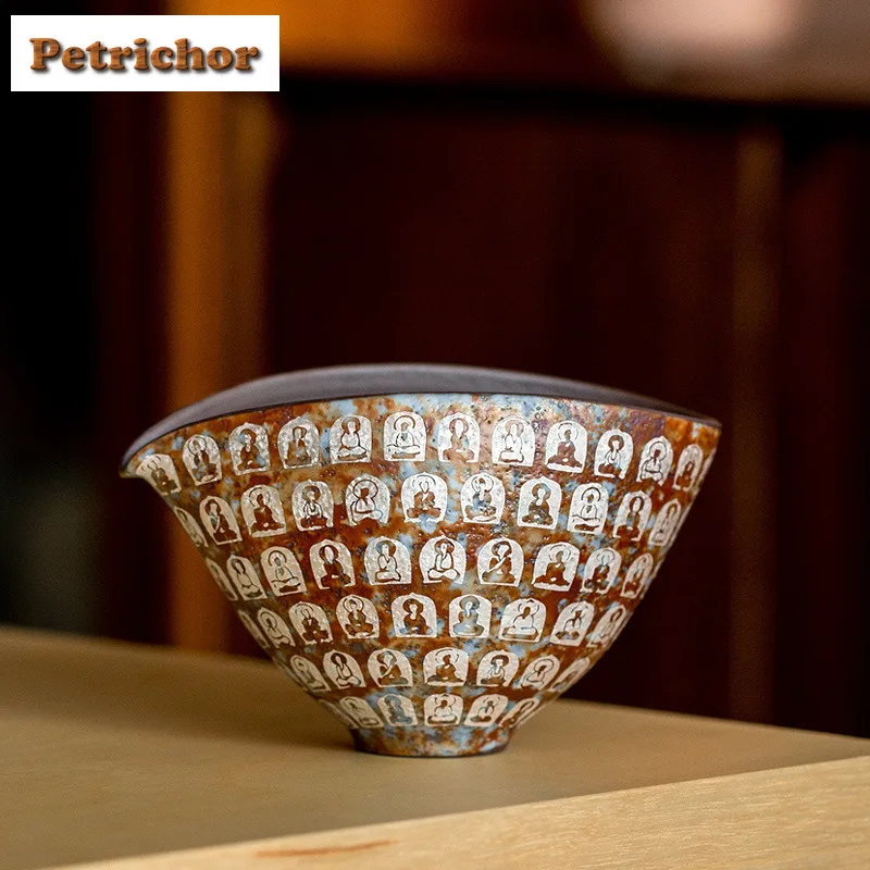 

175ml Dunhuang Thousand Buddha Tea Pitcher Tea Divider Cha Hai Dispenser Justice Cup Fair Mug Cafes Collection Accessories Craft