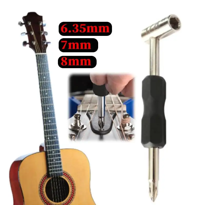 Werkzeug für Taylor-Gitarren, magnetisierter Schraubendreher, 6,35/7/8 mm Inbusschlüssel, verlängerter Kugelkopf-Sechskantschlüssel zum Einstellen von Gitarrenhältern