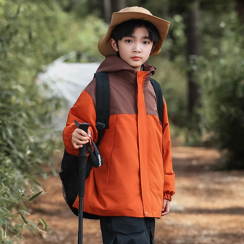 Spring Autumn Kid Active Protection Jacket Boys Fishing Running Outdoor Coat Teen Boys Hiking Coat Child 2 Pcs Jacket Ages 4-14Y
