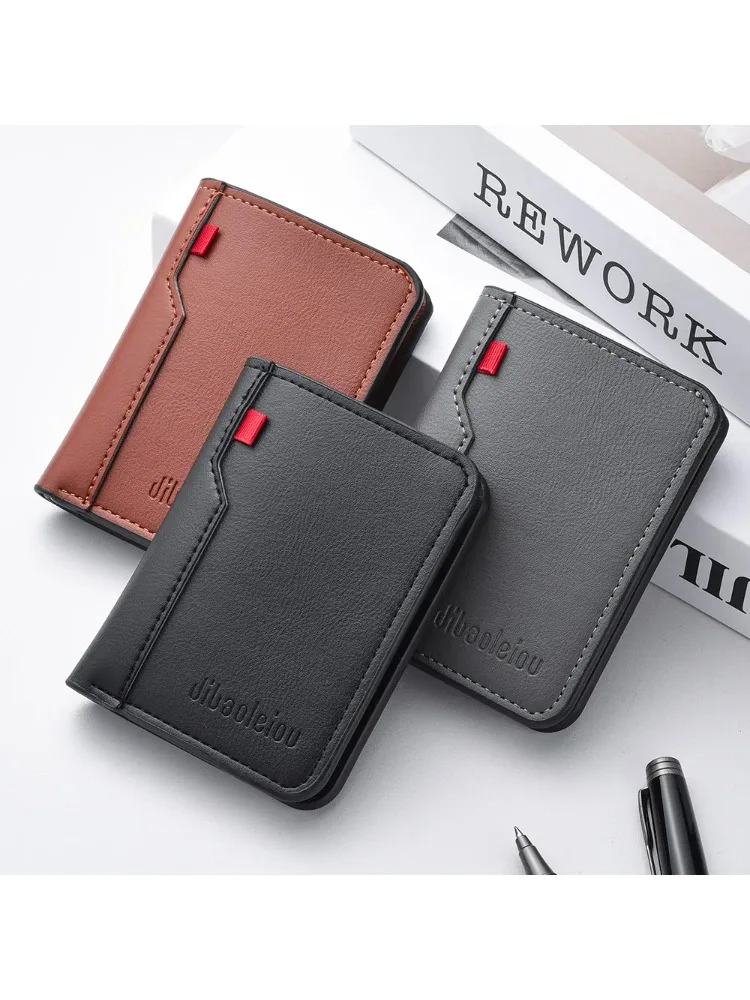 Ultradünner Mini-Geldbeutel aus weichem PU-Leder für Kreditkarten, kurze vertikale Herren-Geldbörse, neue Premium-Slim-Taschenhülle