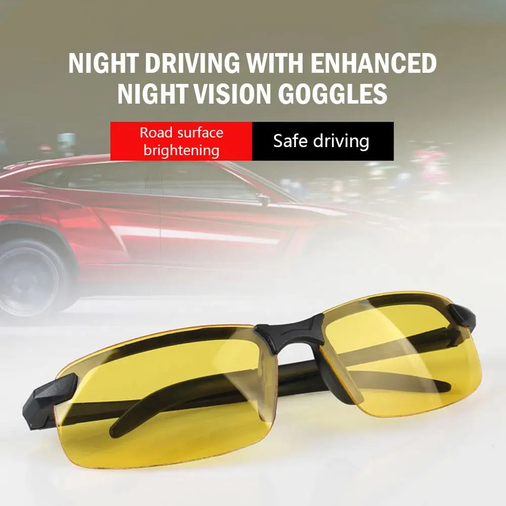 1/2PCS Unisex Anti-UV Car Night Vision Sunglasses For Men Day Night Driving Glasses Sunglasses Polarized Fashion Outside Eyewear