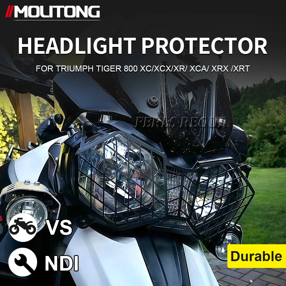Adventure Motorcycle Headlight Protection - Stainless Steel Guard Grille for Triumph Tiger 800/Explorer 1200, Prevents Stone Dam