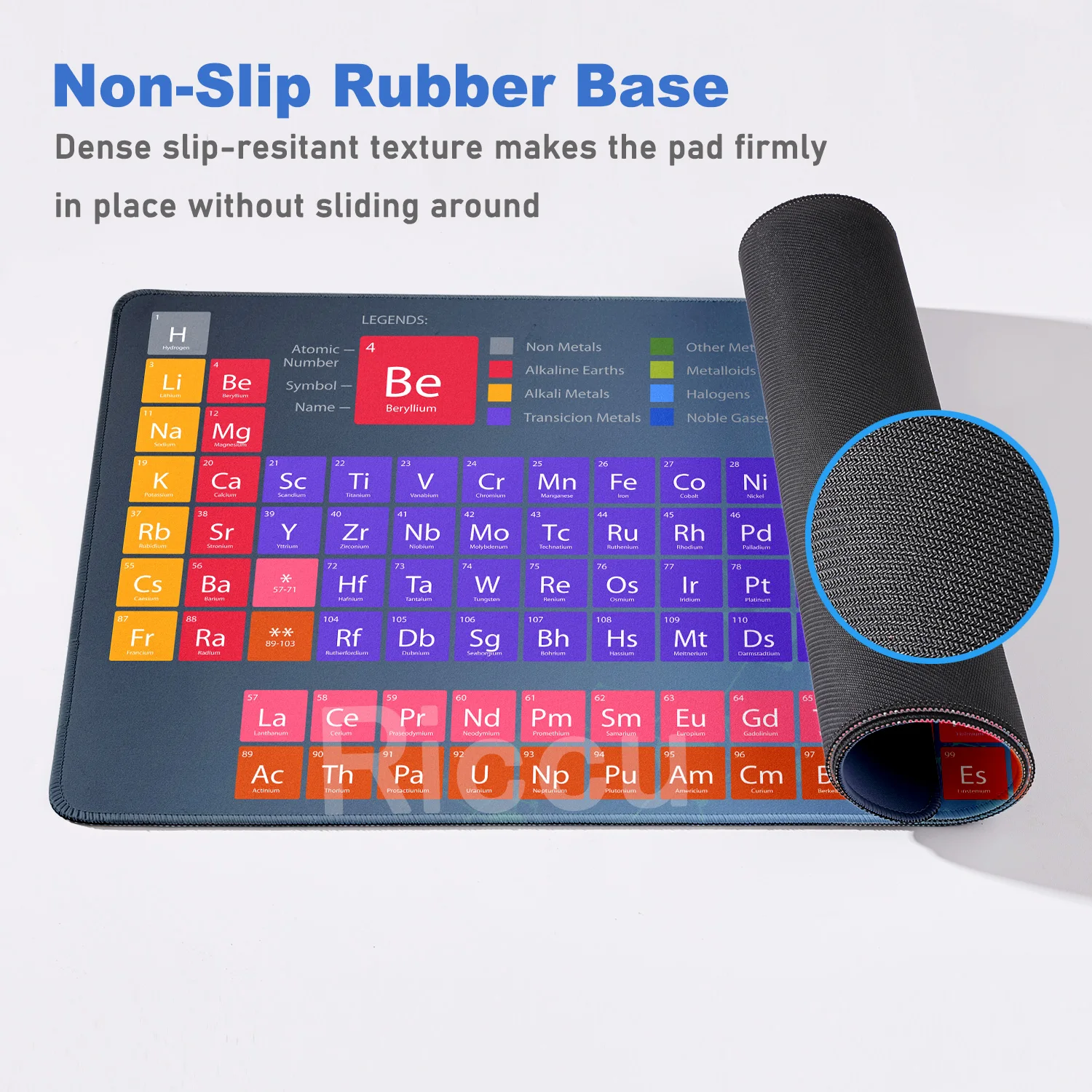 Computador gamer tabela periódica de elemento deskmat xxl portátil antiderrapante borracha mausepad mouse pad bloqueio borda engrossar teclado tapete