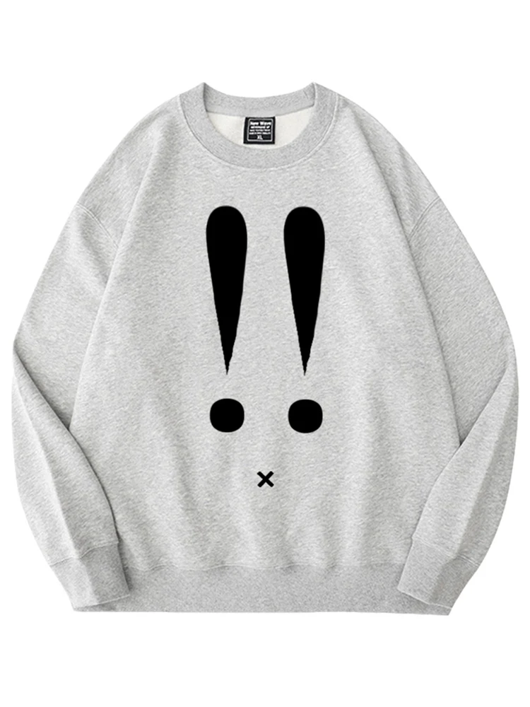 Surprise Expression Fun Crew Neck Sweatshirts Men and Women Spring and Autumn 2024 New Casual Loose Clothes