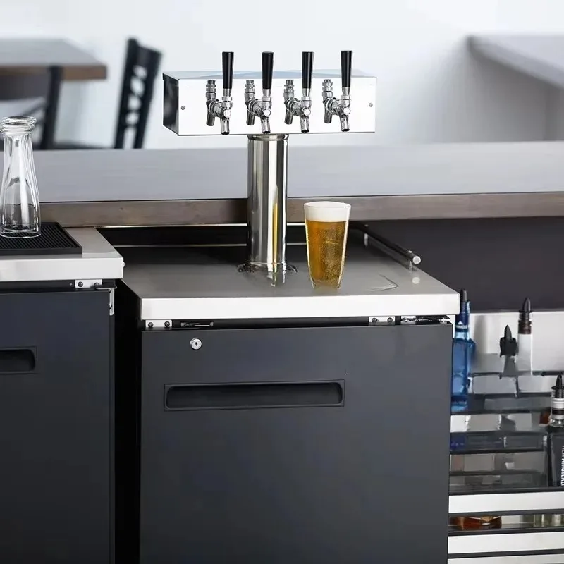 

Stainless Steel 4 Tap Kegerator Dispenser Fridge Beer Kegerators for Home Bar Party Commercial Use