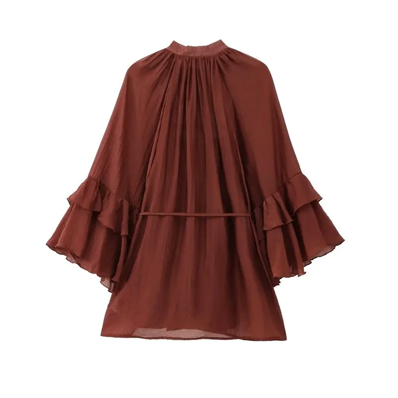 Spring 2025 Women's Long Sve Dr Versatile Floral  Design Commute Sle Single Piece Other Material 00%
