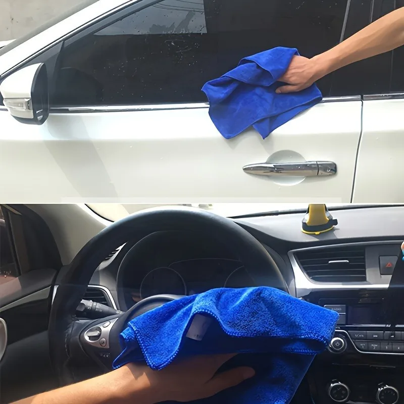 3pcs Car soft absorbent cloth for cleaning, thickened ultra-fine fiber multifunctional dust removal and cleaning towel