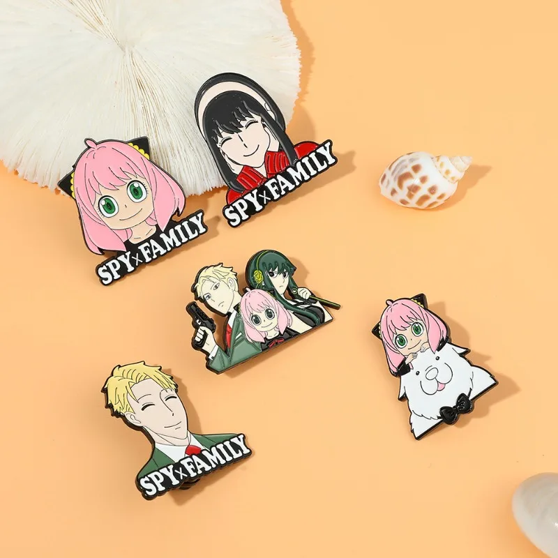 5 قطعة/المجموعة أنيمي جاسوس X الأسرة دبابيس معدنية بروش الشفق أنيا مزور يور مزور شارة مينا بروش حقيبة ظهره الديكور هدية