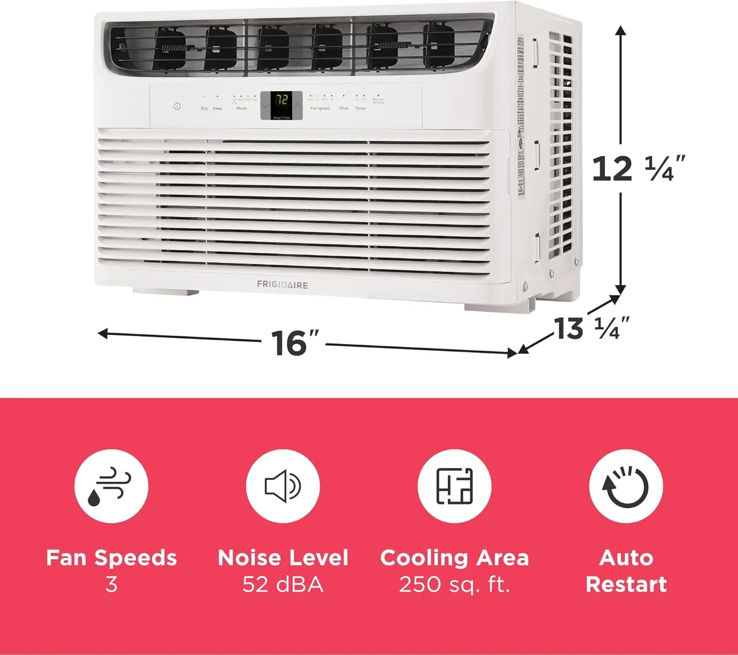 Aanpasbare raamairconditioner van 6.000 BTU met afstandsbediening, koelt tot 250 m2. Ft., Stille werking, Eco-modus, 3 ventilatorsnelheden