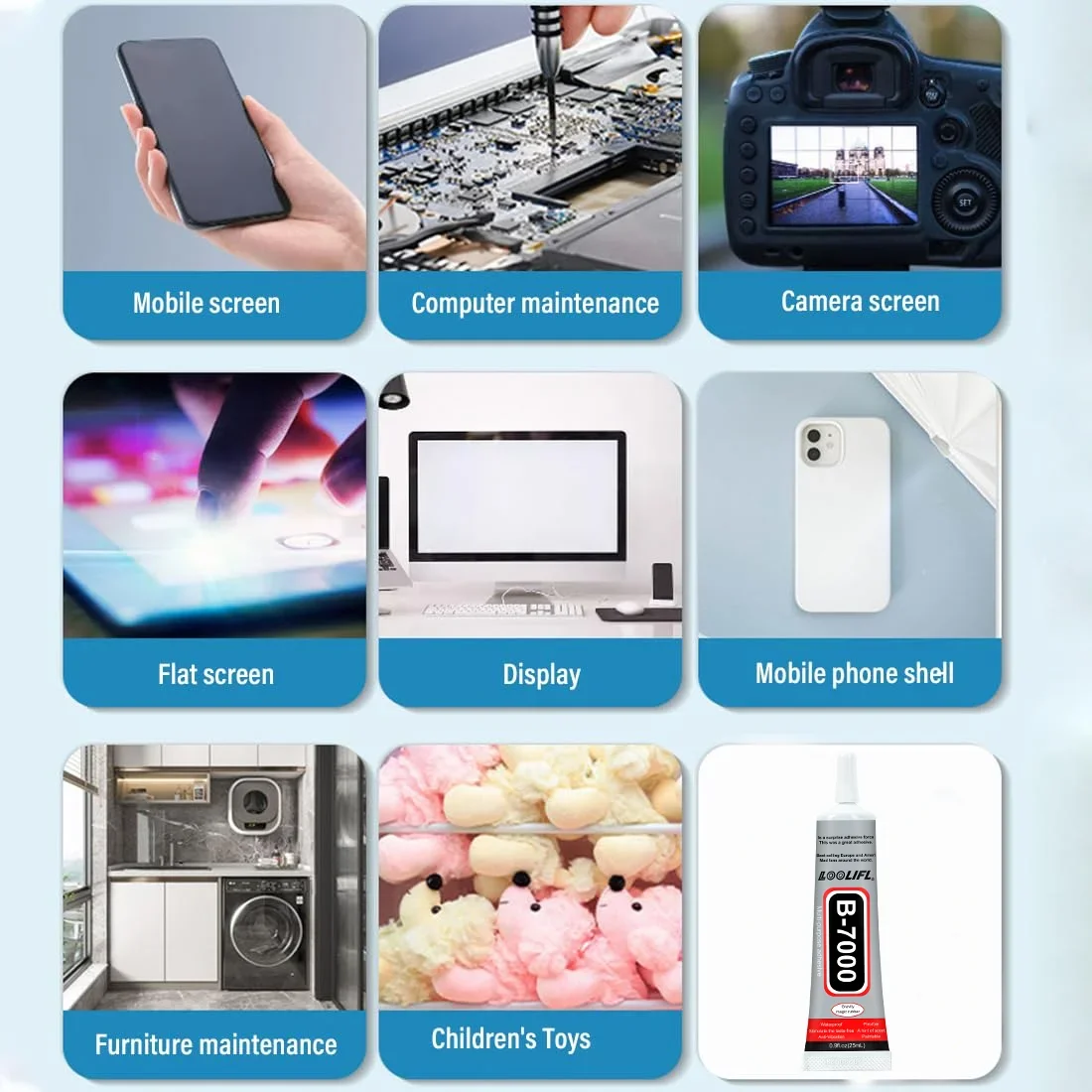 B7000 Glue Mobile Phone Touchscreen Repair Jewellery Accessories Epoxy Resin Waterproof Transparent For Apple and Samsung Mobile Phones