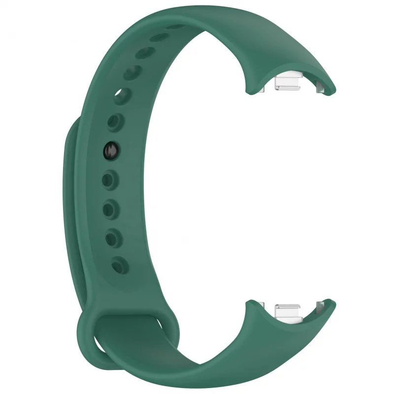 Ajustável Sport Pulseira para Xiaomi Mi Banda 8, Cor Sólida, Silicone, Conector de Metal, Alça Respirável, Pulseira, Pulseira