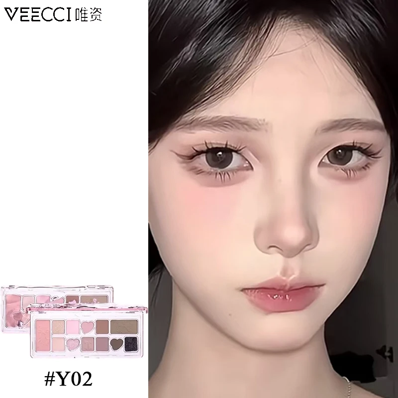 

VEECCI 11 цветов палитра теней для век пудра телесного цвета матовый перламутровый мерцающий блестящий румяна долговечный легко носить макияж глаз