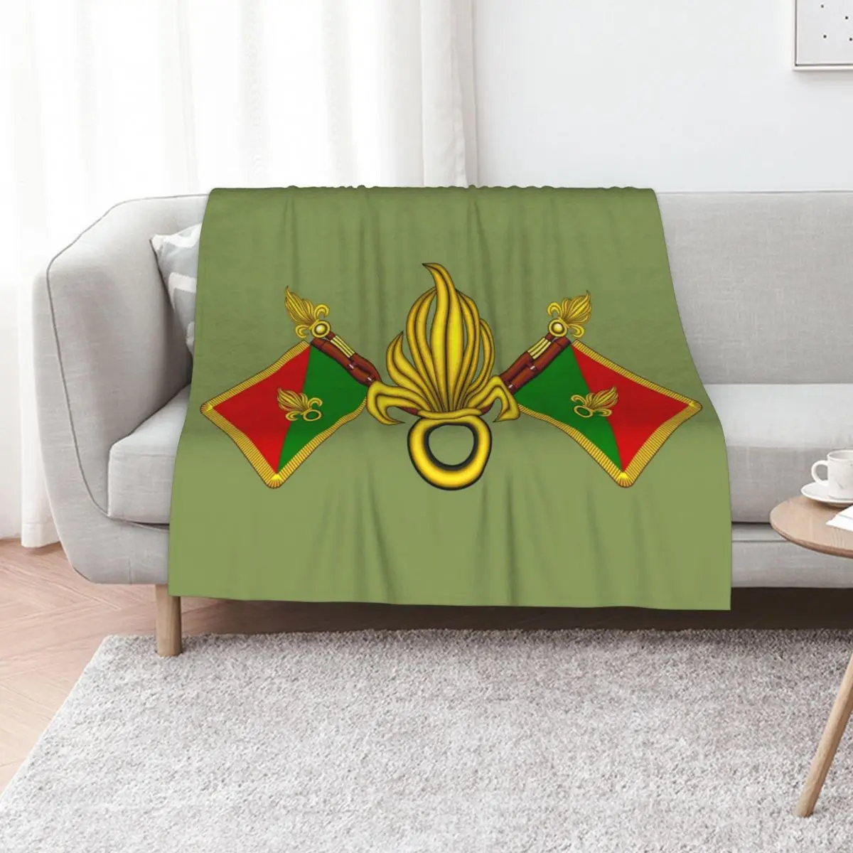 French Foreign Legion - Fanion et grenades Throw Blanket Single Cute Plaid Soft Beds Designers For Baby Blankets