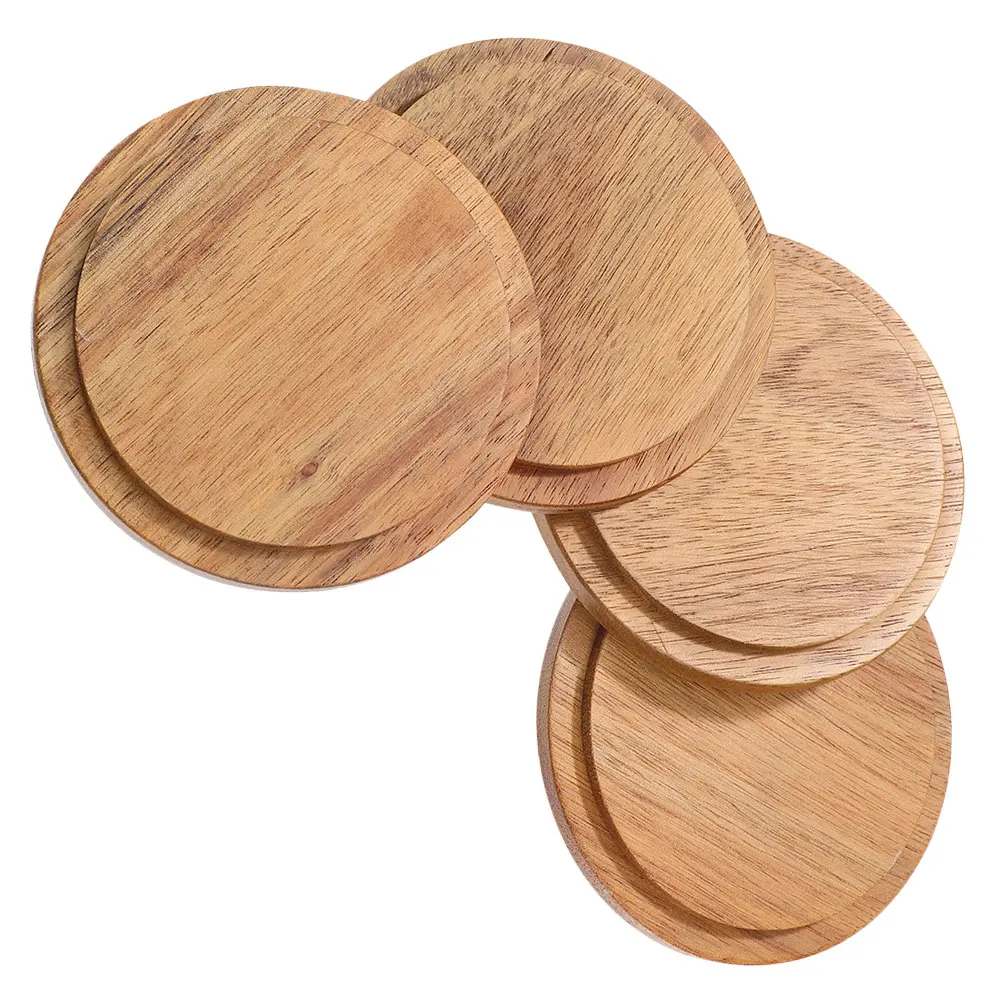 

4pcs Wooden Lid 8 5 Acacia Wood Multi Use Cup Covers for Travel Mugs Coffee Mug Lids Glass Water Bottle Sealing