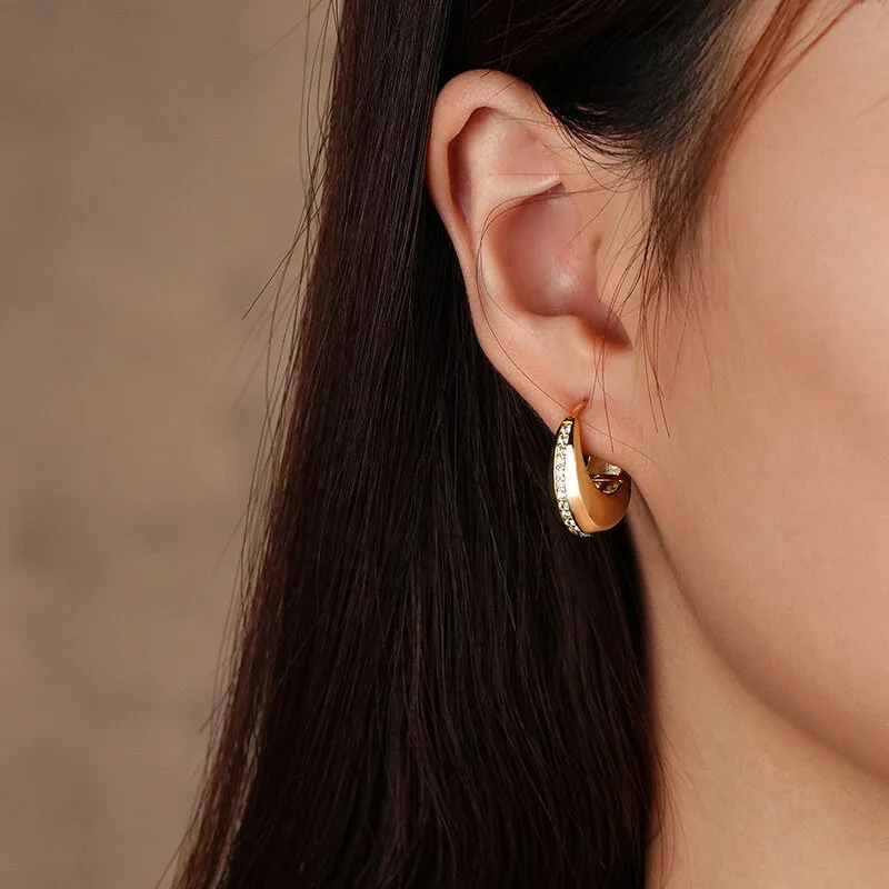 Light Luxury Elegant Metal Simple U-shaped Hoop Earrings For Women Fashion Cute Gold Color Metal Jewelry Party Gifts