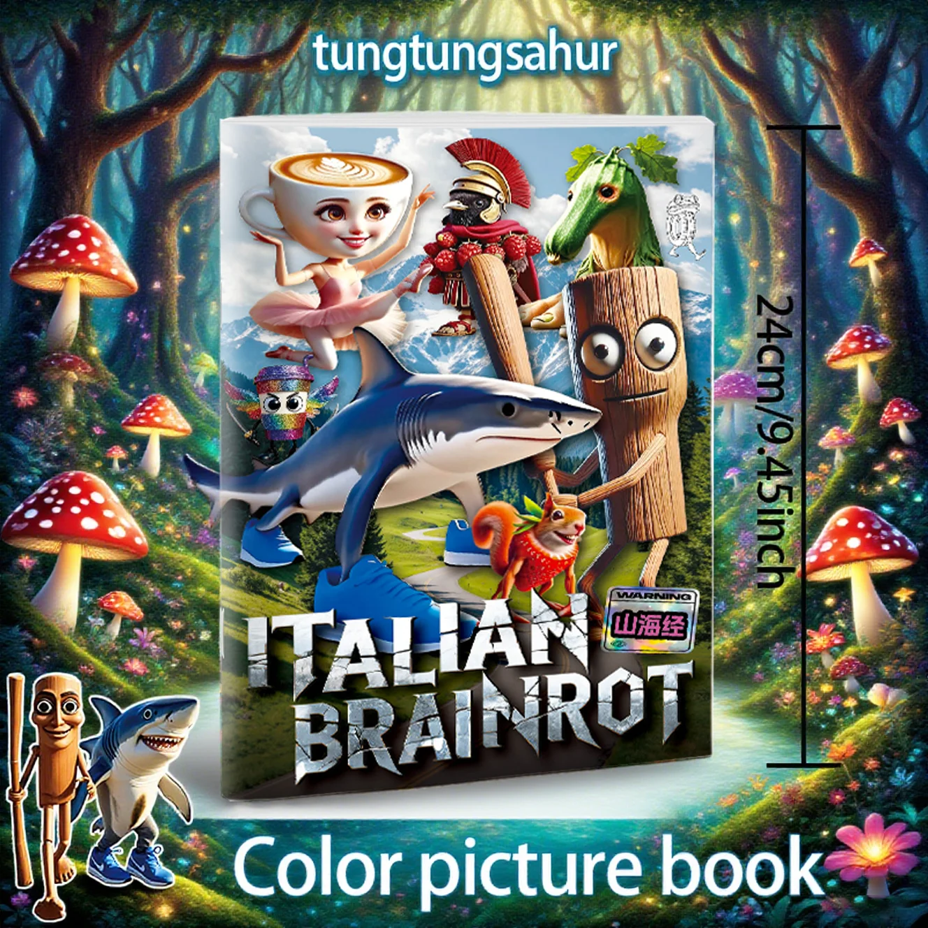 Italian Brainrot Anitung Tung Sahur Coloring Book Cute Line Drawing Tracing Sketch Copying Picture Book Kids Gifts