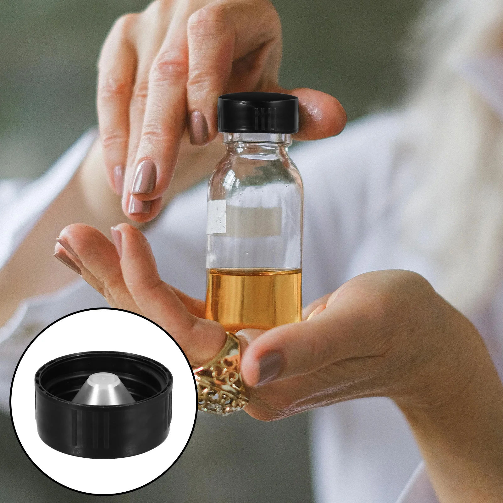 

24Pcs Essential Oil Bottle Caps Cone Inner Plug Ribbed Design Sturdy Replacement Lids for Aromatherapy Perfume Diffuser Bottles