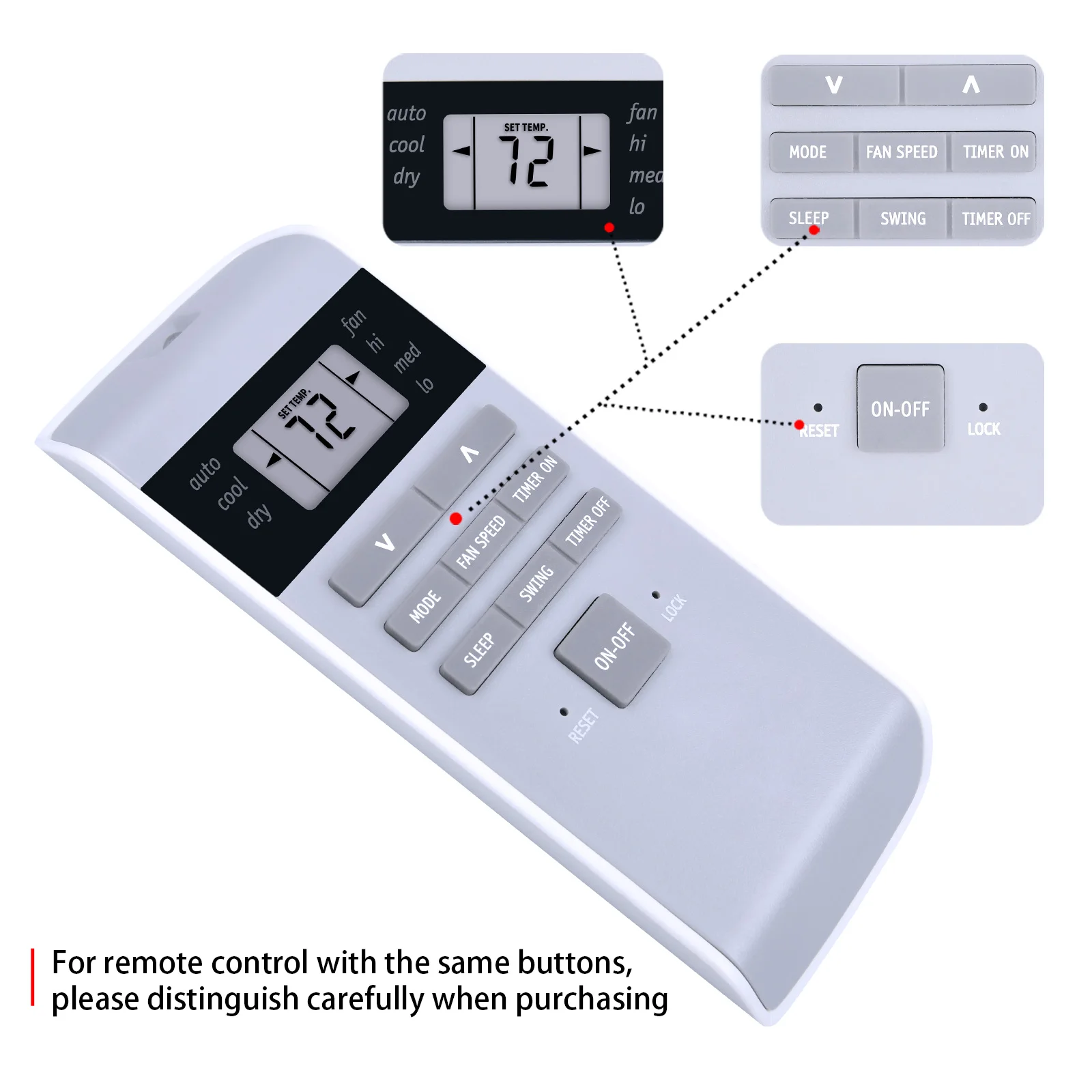 جهاز تحكم عن بعد جديد لمكيف الهواء فريجيدير FRA073PU10 FRA073PU11
