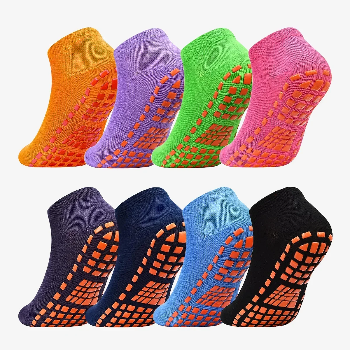 

1/4 Pairs Unisex Silicone Non Slip Grip Trampoline Socks For Women's and Men's Hospital Yoga Pilates Indoor Sports