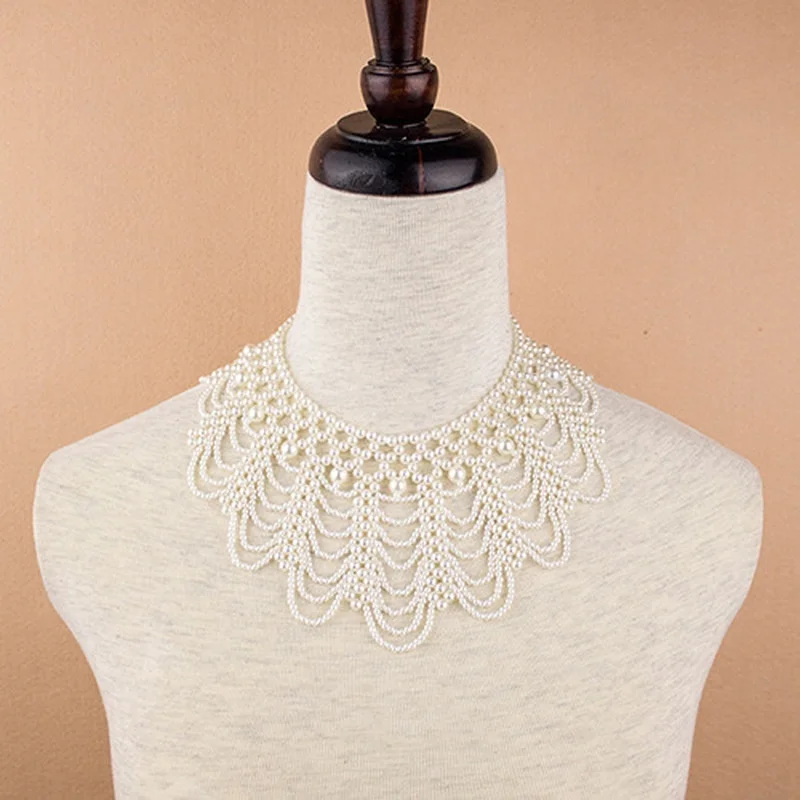 Cuello de Encaje con Perlas – Cinta Decorativa para Vestidos de Novia - imagen 4