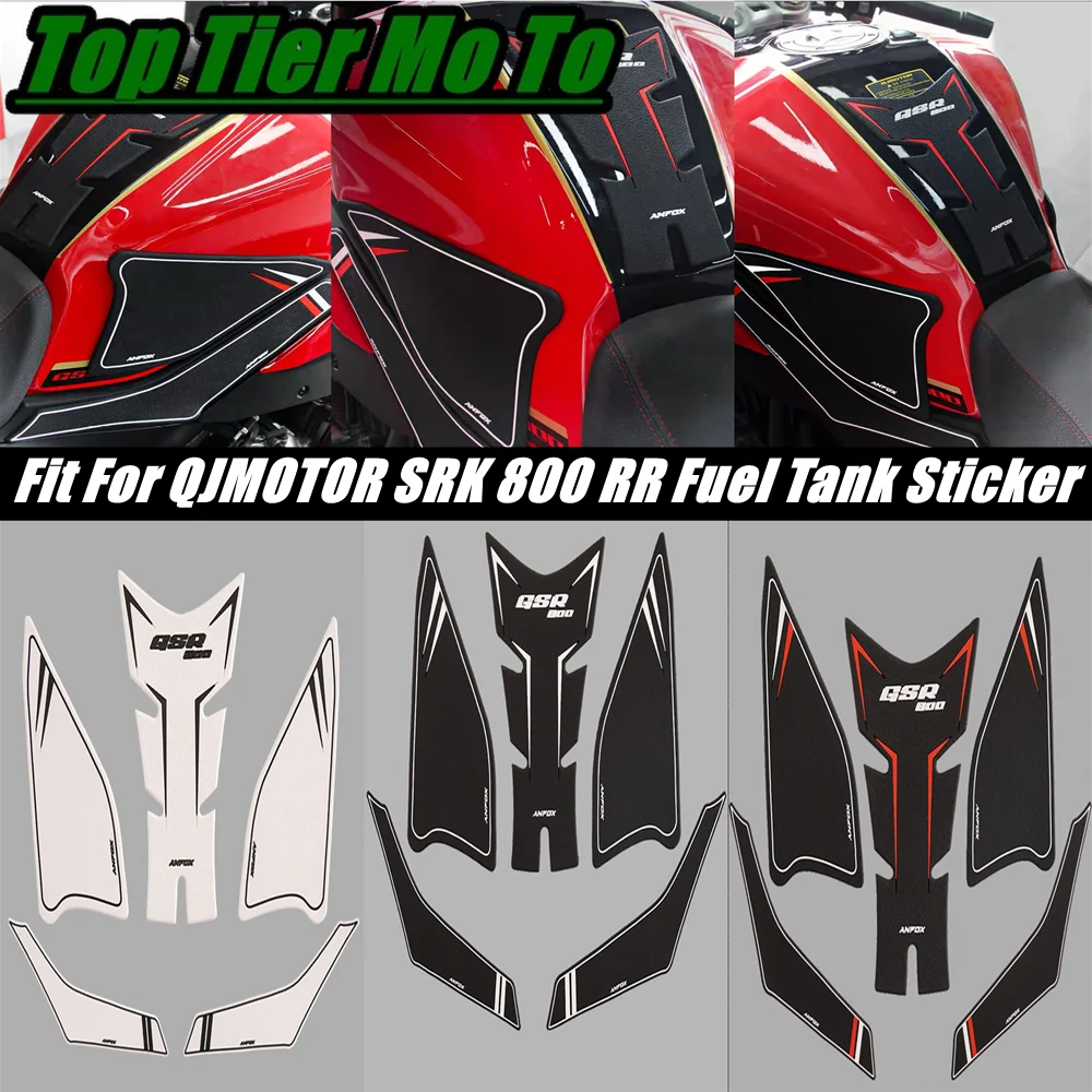 Protector Anti Slip Tank Pad Sticker Fishbone patch Gas Knee Grip Traction Side Pad 3M Decal New Fit For QJMOTOR SRK 800 RR
