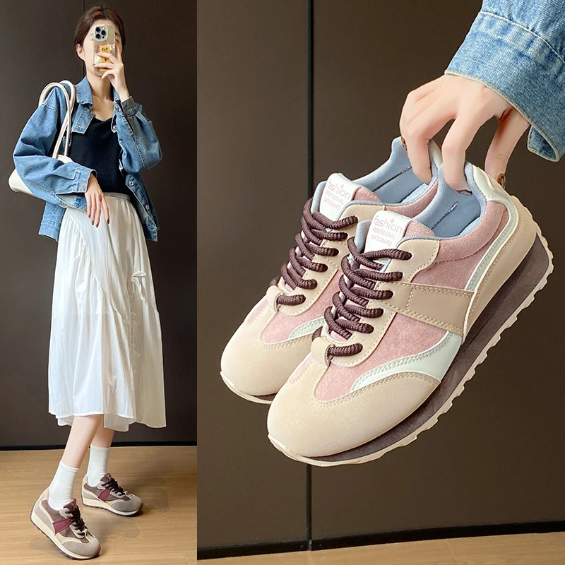 

Women Shoes 2025 New Autumn Trendy Brand Torre Female Thick Sole Increased Casual Flow Reflective Sports Running Trendy Shoes