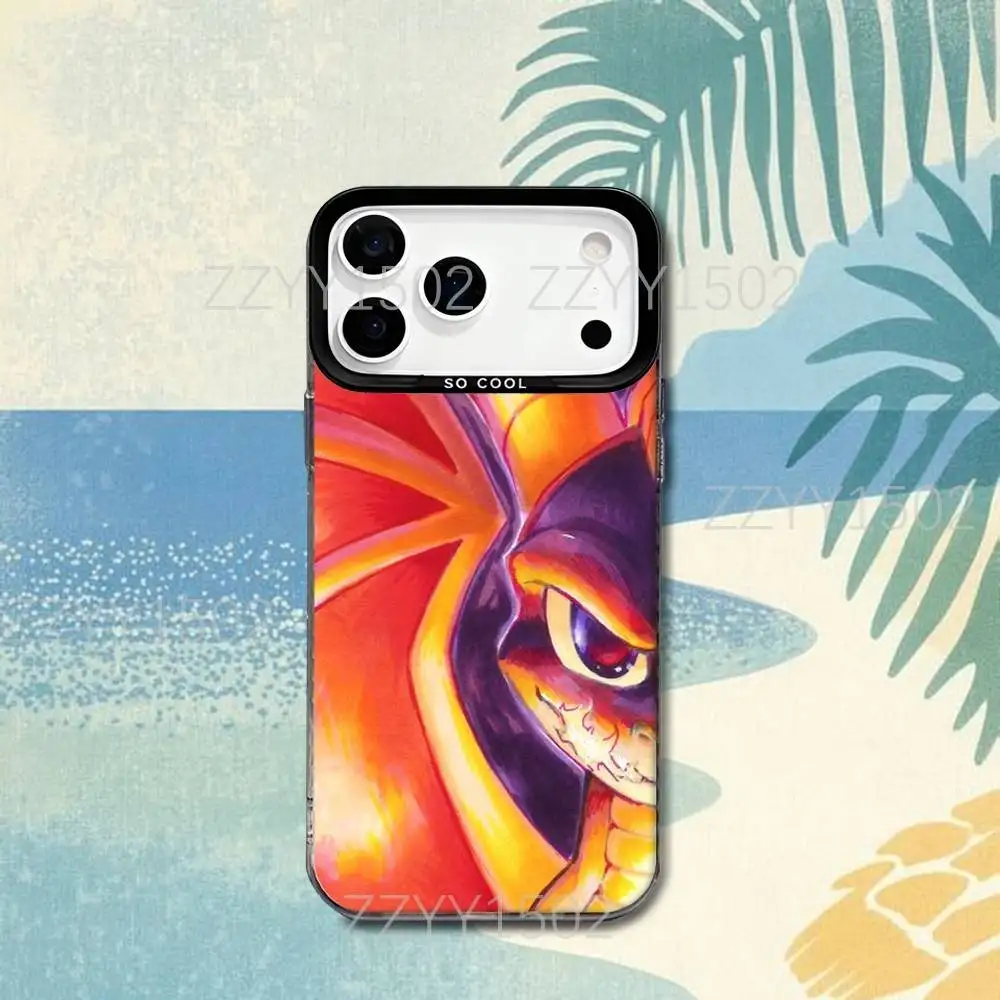 حافظة هاتف Game S-SpyroS the Dragon لهاتف iPhone 17,16,15,14,13,12,X,8,Pro,Max,Plus,SE4,Air, Mini HD Black IMD Matte #3