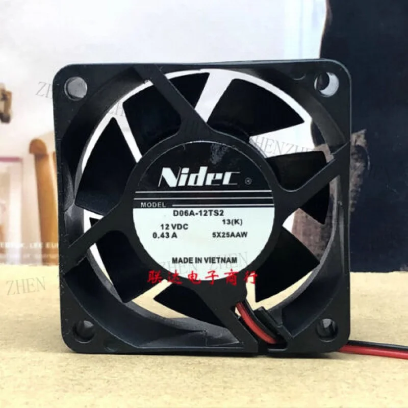 

Y для D06A-12TS2 DC12v 0,43A 6025 6 см 2-проводной охлаждающий вентилятор