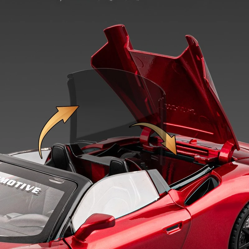 Simulation 1:24 MC20 Convertible Sports Car Alloy Model with Sound and Light Pull Back Children's Toy Vehicle Ornaments Gift