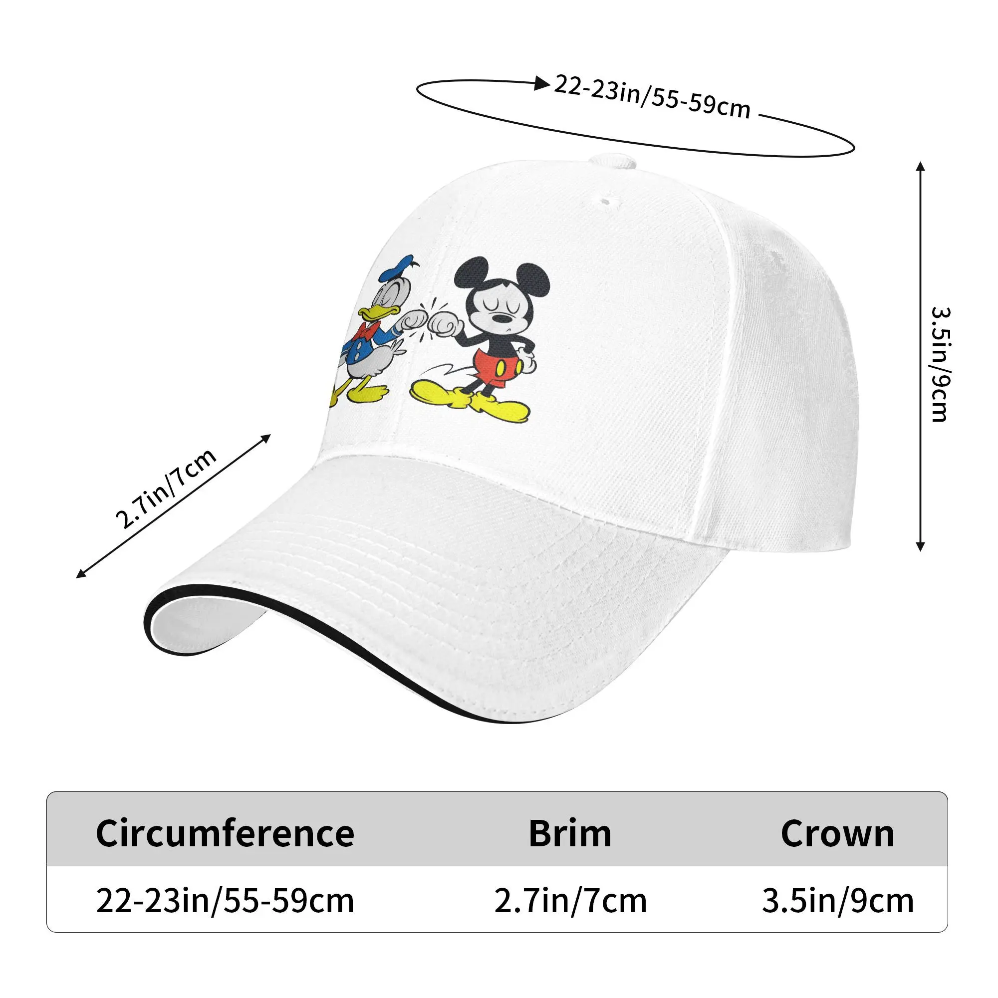 

Mickey Mouse and Donald Duck Best Friends Sun Baseball Cap Summer Women Men Hats Adjustable Stylish Tennis Skate Baseball Caps