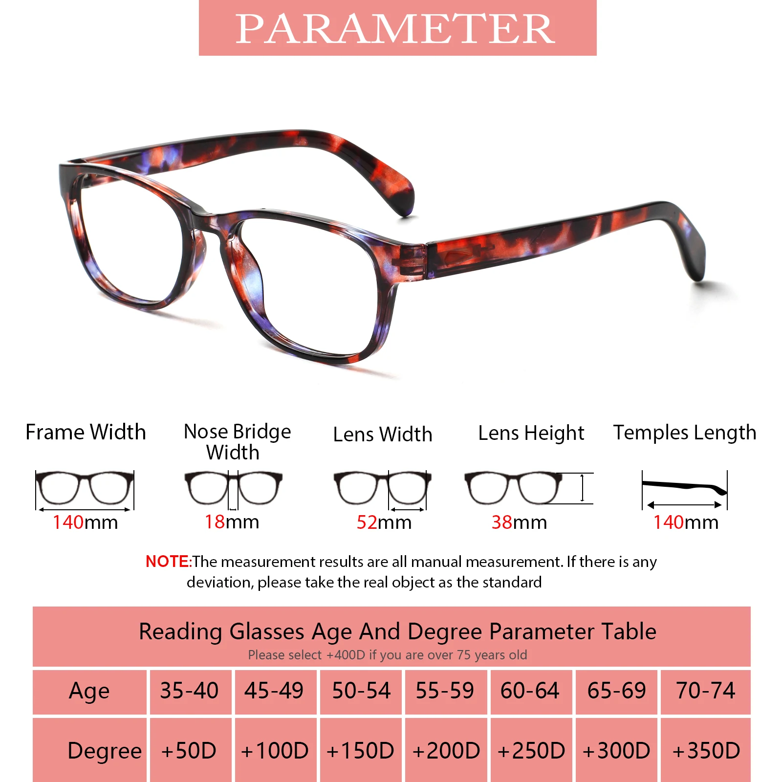 CLASAGA Reading Glasses Women Men Sunglasses Fashion Sunshade Outdoor Lightweight Prescription Eyewear