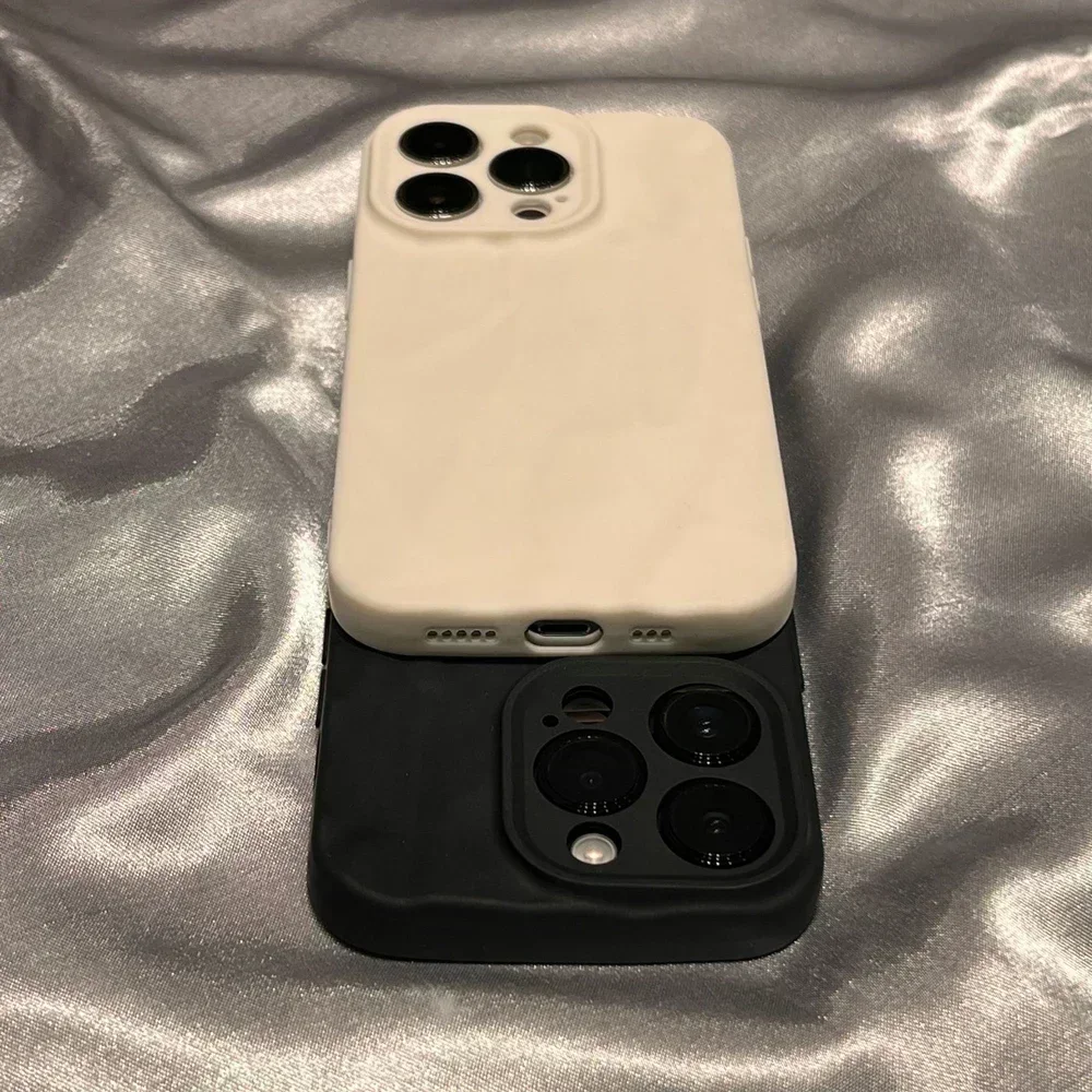 Модный силиконовый складной чехол со складками для телефона iPhone 14 13 12 11 15 Pro Max SE X XS XR 8 7 Plus, мягкий полноразмерный чехол карамельных цветов