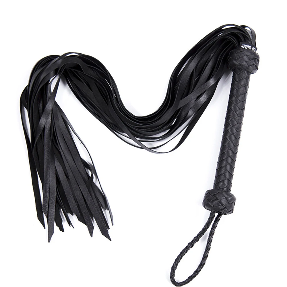 Handmade Genuine Sheepskin Leather HorseWhip,Sheepskin Suede Flogger 52CM Cowhide Horse Riding Whip Handle with Wrist Strap