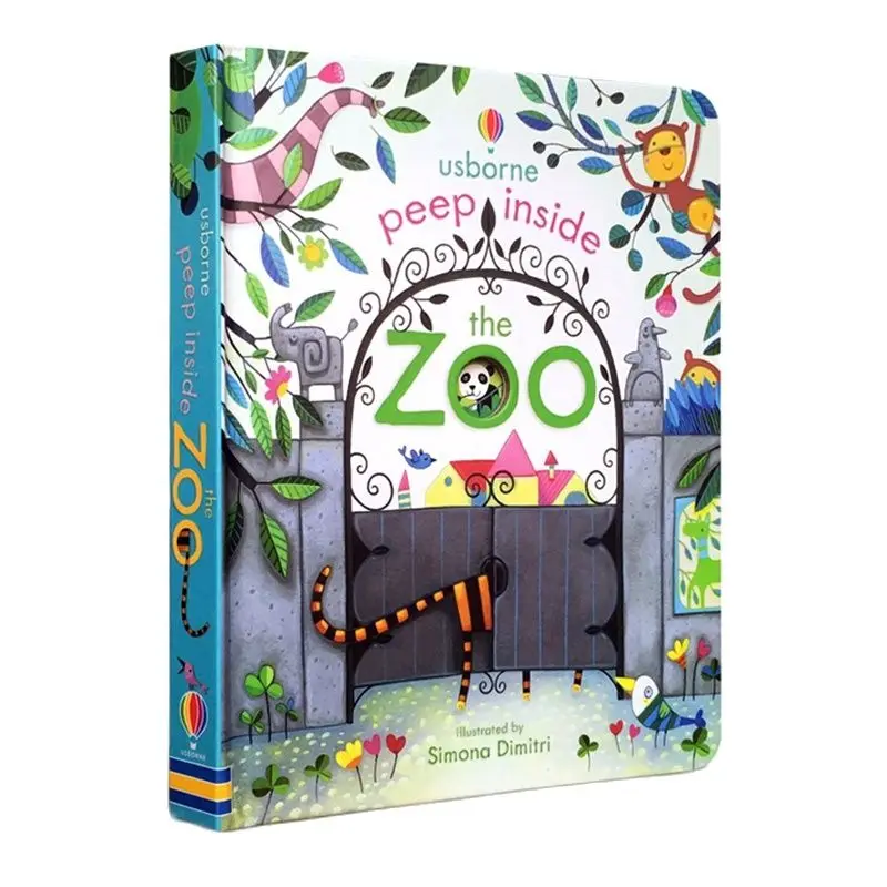 

Peep Inside The Zoo Animal English Educational 3D Flap Picture Books Baby Children Reading Book