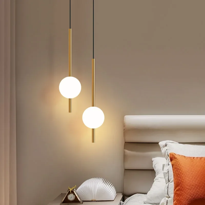 Accesorios de iluminación de decoración del hogar de alta gama, luces colgantes de cabecera, lámpara moderna para dormitorio, TV, cocina, comedor,