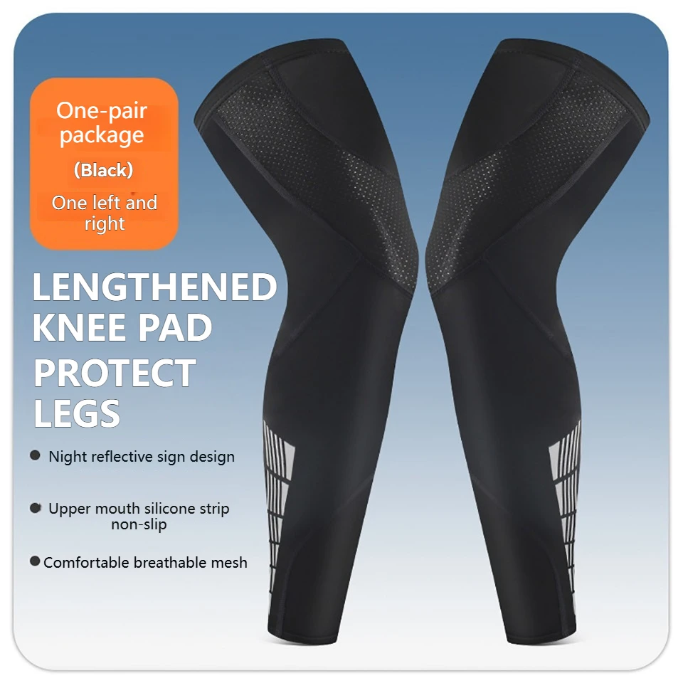 Extended Leg Guards Thin Light Breathable Package Pressurization Anti-Slip Outdoor Sports Basketball Running Cycling Knee Pads