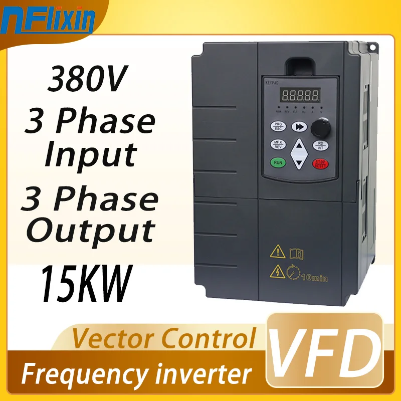 380V 15KW/18.5KW/22KW/30KW/37KW/45KW/55KW VFD AC Frequency Inverter 3Phase Input to 3Phase Output Drives Frequency Converter