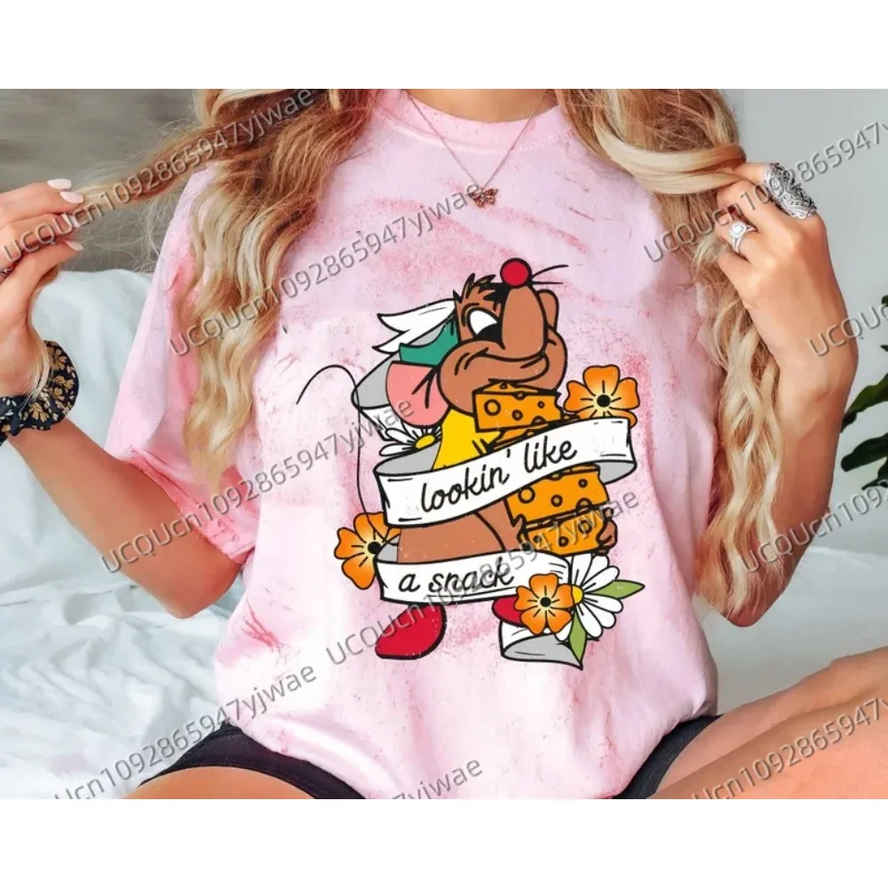 Camiseta casual de manga curta com estampa 3d feminina, camiseta engraçada de rato y2k streetwear clássico criativo pulôver y2k streetwear