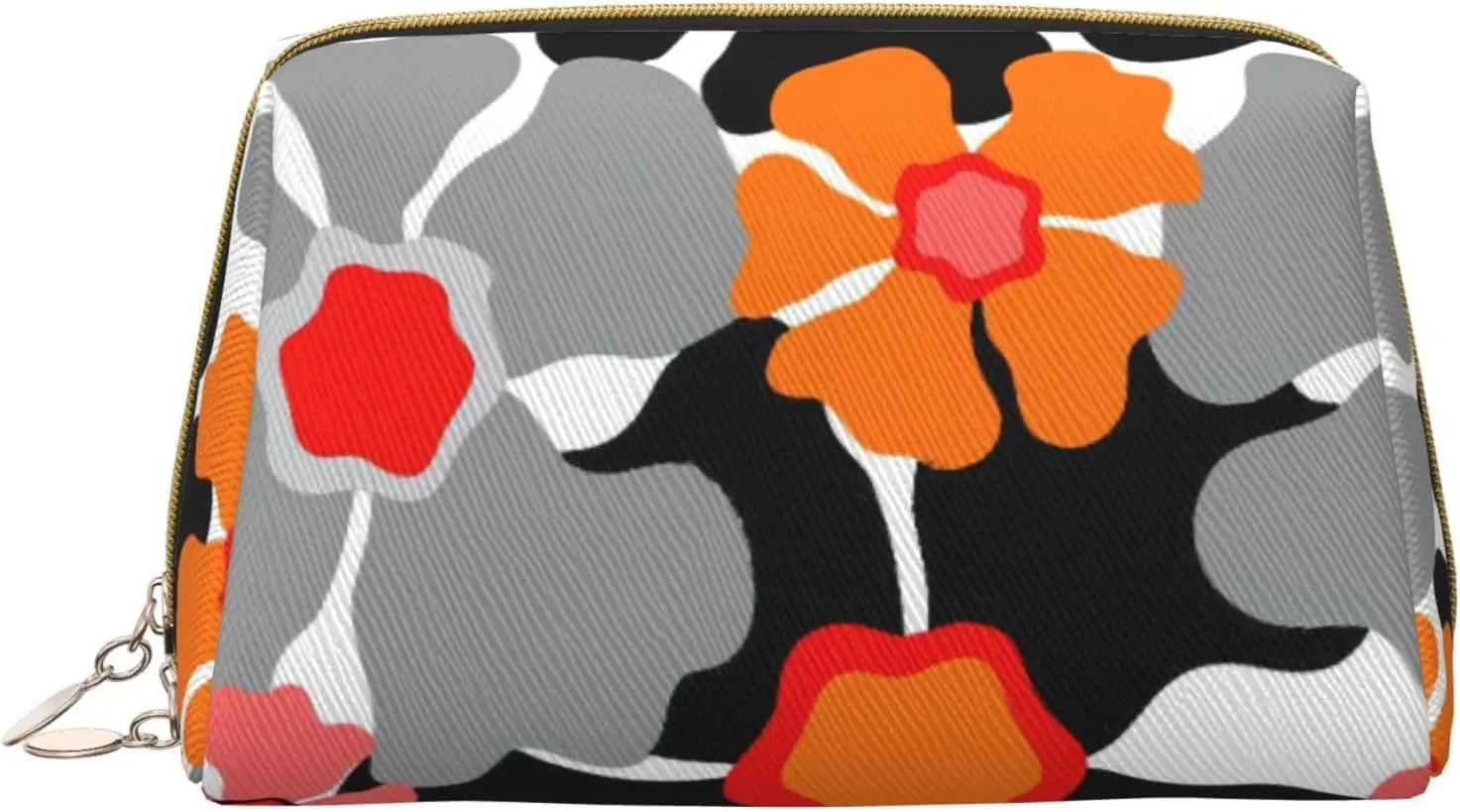 

Retro Floral Pattern Print Leather zipper makeup bag Cosmetic Pouch Travel Organizer Toiletry Clutch